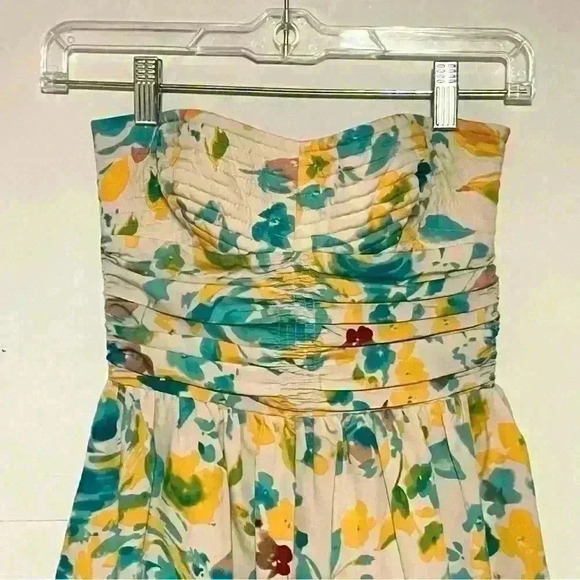Gianni Bini Strapless Dress Floral Mini Sundress Strapless Summer Womens Size 0 - Picture 4 of 10